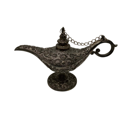 Decorative Genie Lamp Silver Metal