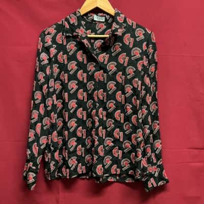 Claudie Pierlot Mens Size 38 Black/ Red Shirt