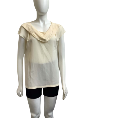 Escada Womens  Size 38 Drape Silk Top Off White