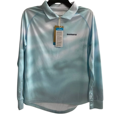  Womens Shimano  Size XS Sublimated Fishing Jersey Shirt Teal