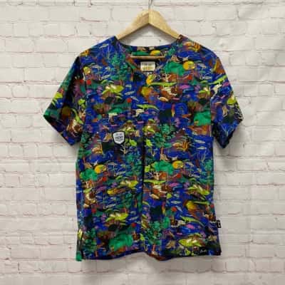 Trademutt  Womens  Size 14 Scrub Top Multicoloured 