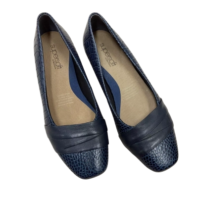Diana Ferrari - Supersoft Renzo Navy Snake Leather Pattern Wedges Size 7