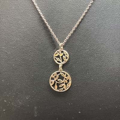 925 Womens Necklace / Pendant Silver floral design 