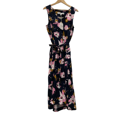  Womens  Size 12 Midi Dress / Sleeveless Dress  Floral / Navy Blue 
