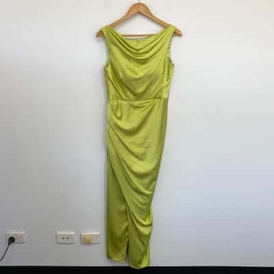 Bariano Lime Sleeveless Side Split Maxi Dress  Size 12 