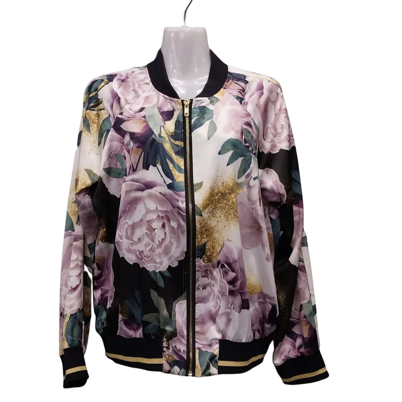 Peter Alexander ladies Bomber Jacket , size S, Black / Floral (s)