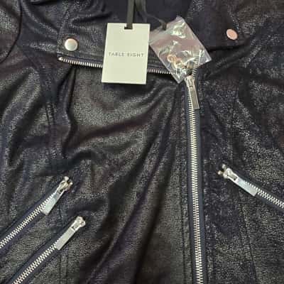 Table Eight Womens  Size 8 Biker Jacket Midnight / Navy Blue 