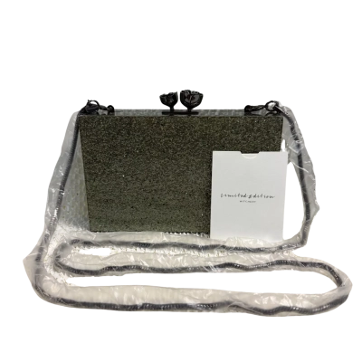 Witchery Limited Edition (1 of 300) Silver Shimmery Clutch w/ Metal Shoulder Strap