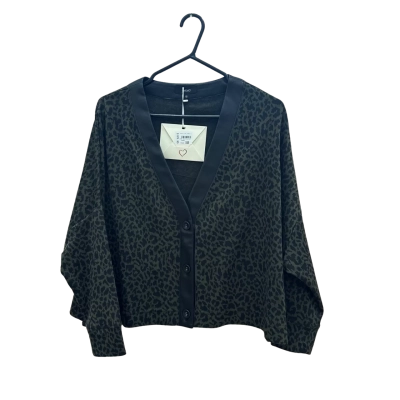 Motto Womens  Size 10 Khaki Leopard Print Cardigan 