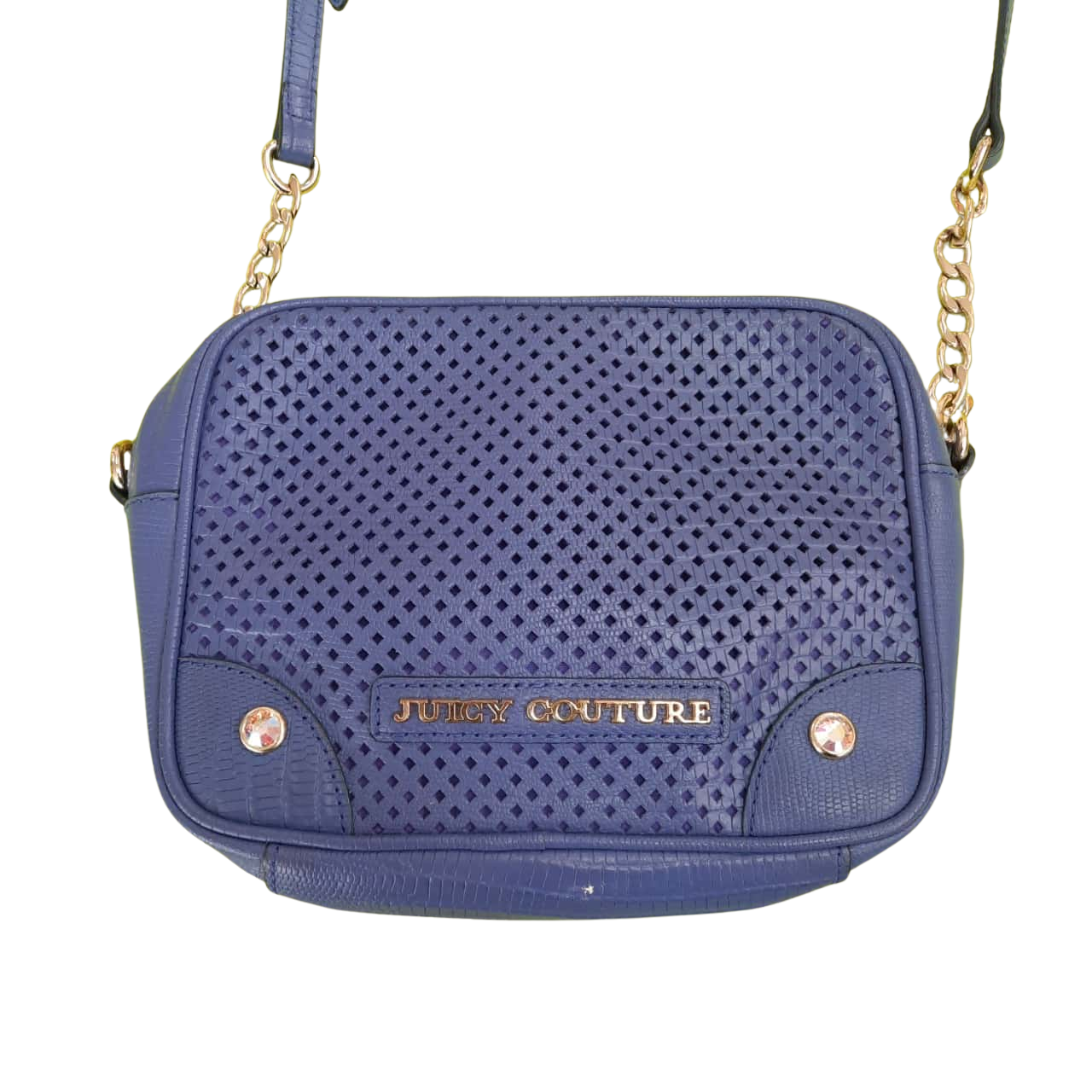 Juicy Couture Holographic Purple Gold Hardware Cross body Handbag Women