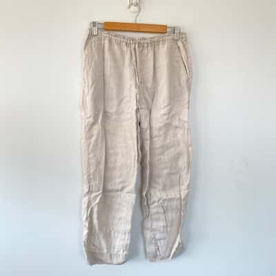 Country Road Beige Organic Linen Pants  Size 8 