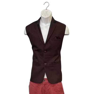 Unknown Brand Mens Size 38/S Vest Brown/Maroon