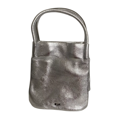 ELK Womens Leather Shoulder/Crossbody Bag Metallic Silver 