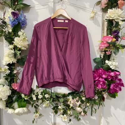 Sass & Bide Womens  Size 6 Blouse / Long Sleeve Top Purple 