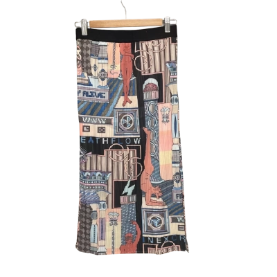 Gorman + Jess Johnson Women size 8 printed pleated skirt