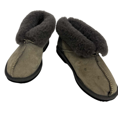 UGG AUS Wooli Unisex  Sheepskin Wool Traditional Ankle Slippers Size M 6 / W 8 Grey 