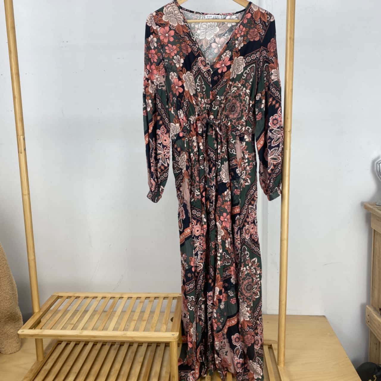 SAN JOSE The Label Size S Maxi Dress Floral / Green (s)