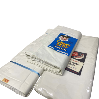 3 sets of vintage cotton and linen flat sheets 