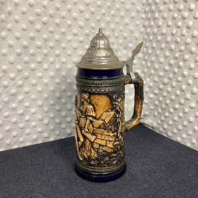 Gerz Germany vintage Pewter Lidded Stein 