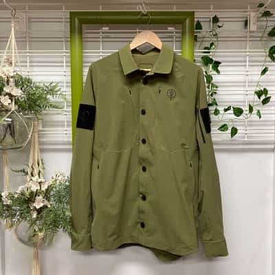  Thru Dark Mens  Size M Winter Button Through Jacket Khaki 