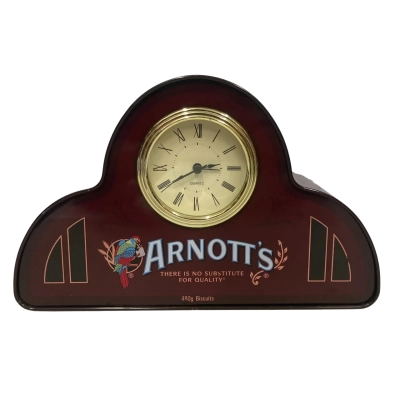 Arnott’s Biscuits Mantel Clock Biscuit Tin Retro Style 2000s