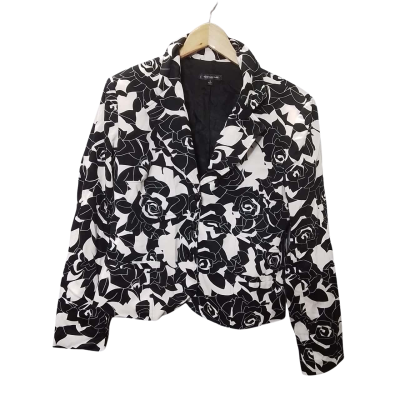 Rivette & Blair Womens Size 12 Suit Jacket Black  / White 