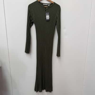 NEW - Country Road Pleat Knit Dress Khaki - Size XL 