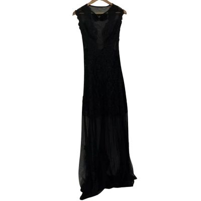 Langhem Womens  Size 6 Maxi Dress Black