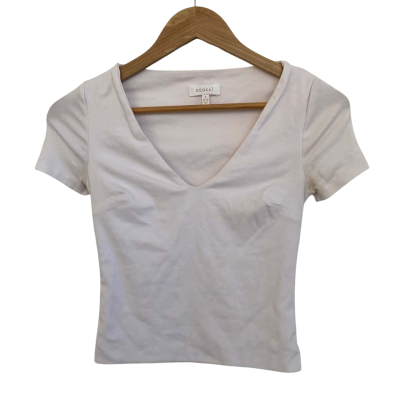 Kookai Womens  Size S Short Sleeve Top White 