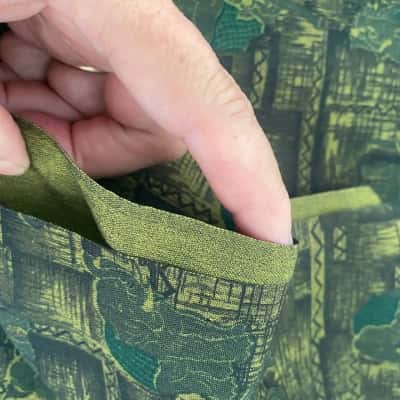 Green Elelphant pattern Fabric  Mixed Fibres 106 x 220 approx     Fab5