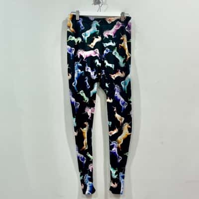 Blackmilk Black Multi-Coloured ''Unicorn'' Leggings Size L 