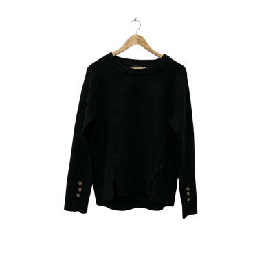 Jayson Brunsdon  Womens  Size 14 / L Seam Detail Knit Jumper Black  