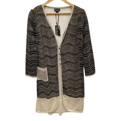 Threadz Black & Cream Mesh Cardigan Size S