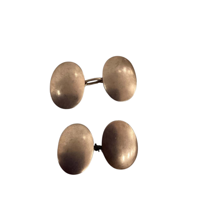 Mens Cufflinks 9 Carat Rose Gold (As Is, Missing Chain Link, See Photos. Stamped 9C)