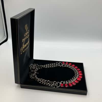  vintageWomens Necklace Coral / Silver 