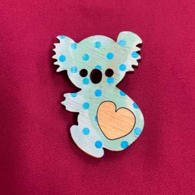  Womens Buttonworks Australia Wooden Koala Brooch in Box