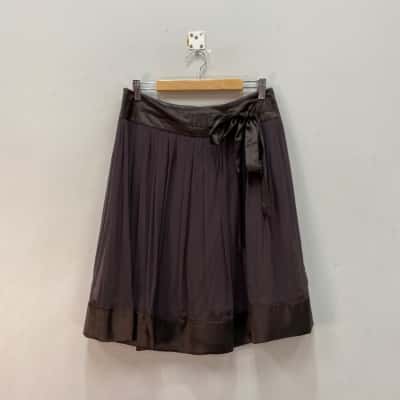 Tokito Womens  Size 8 Wrap Midi Skirt Brown 