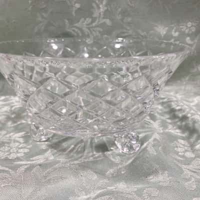 Vintage Crystal Bowl with Curled Feet