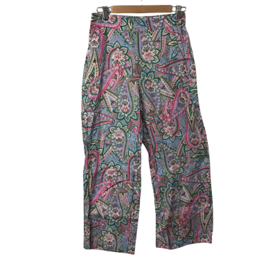 Sussan Womens Size 8 Multicoloured Paisley Print Linen Pants 