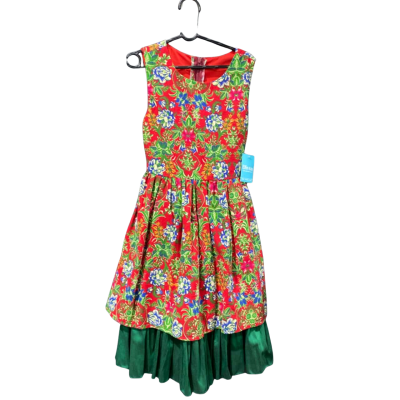 Kids  Elfin Kidzs Size 6-12m Lilly Dress Floral / Green / Red 