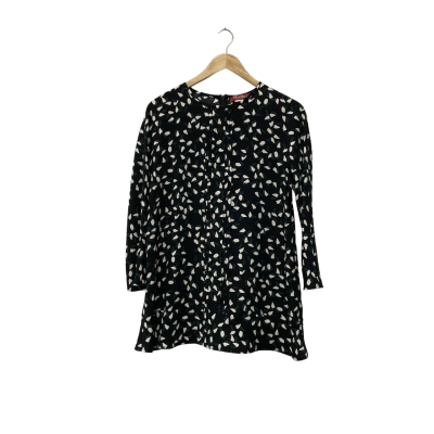 Maxmara Womens  Size 10 Blouse Black  / Green / Pattern / White 