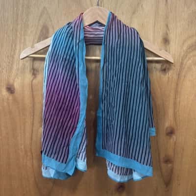 Elk Blue & Red Print Square Scarf 