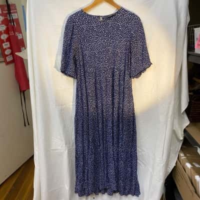 Mister Zimi Womens  Size 10 Short Sleeve Dress  Blue / White 