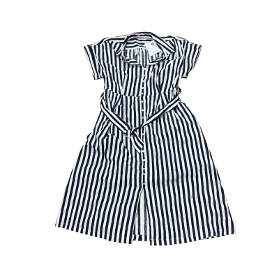 BNWT Sussan Indigo Linen Blend Striped Dress Size 10