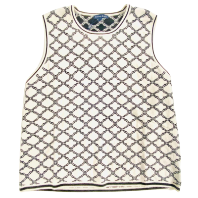 BNWT Gordon Smith Size L Off-White Geometric Patterned Sweater Vest