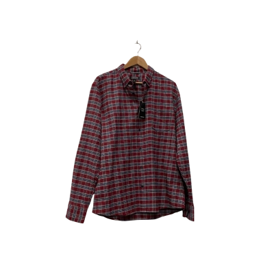 Nordstrom  Mens  Size XL Checked Shirt Maroon / Navy Blue 