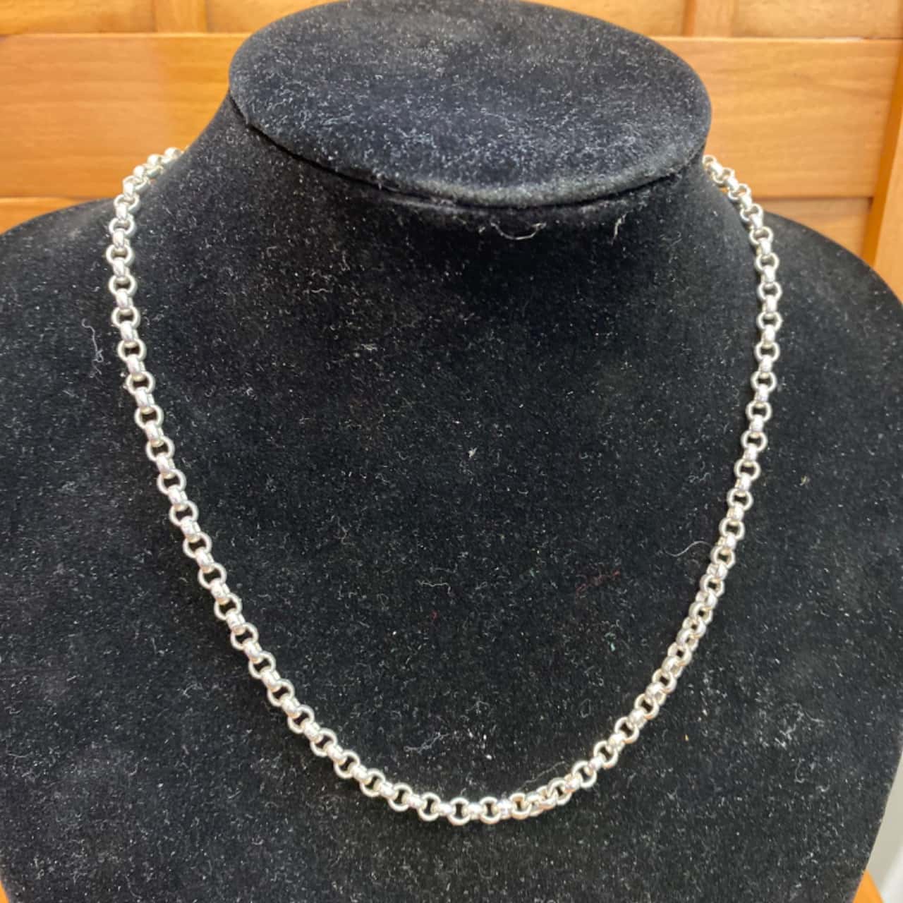 thumbnail image 2 of Real 925 Sterling Silver Belcher Chain Necklace – 16 To 30 Inch, 3.0mm, Spring Ring Clasp 2 of 2