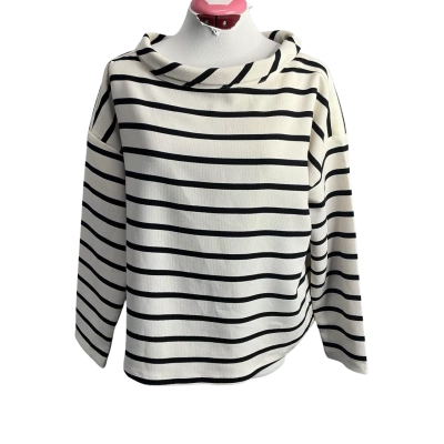 Zara Womens  Size M Long Sleeve Top Beige / Black  / Striped 