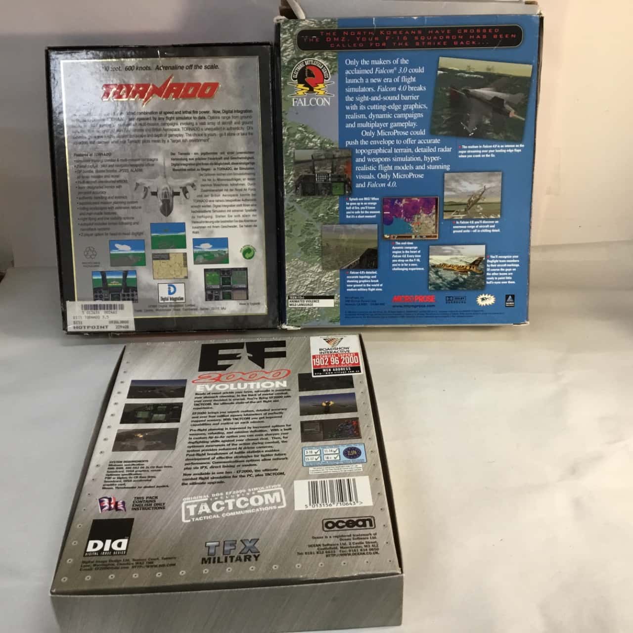 Tornado, Falcon and FF 2000 Evolution Games as pictured(s)