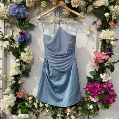  Elle Zertoune Women's  Size 10.5 Mini Party Dress Blue 